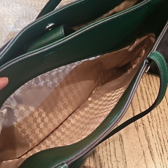 Karl Lagerfeld Leather Green Shoulder Tote Bag - Picture 11 of 16